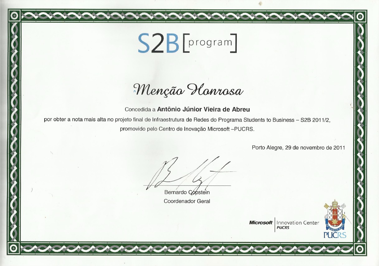 Menção Honrosa Microsoft